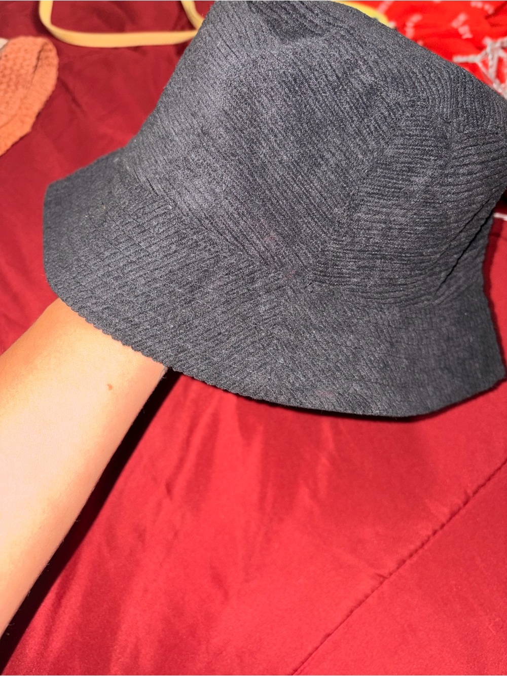 Women's Black Ribbed Bucket Hat - Classic Casual Style